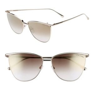 Brand New Tom Ford Veronica 58MM Cat Eye Sunglasses Gold